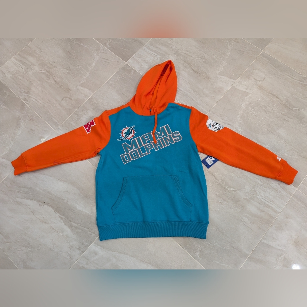 Miami Dolphins Teal and Orange Hoodie - Picture 1 of 12